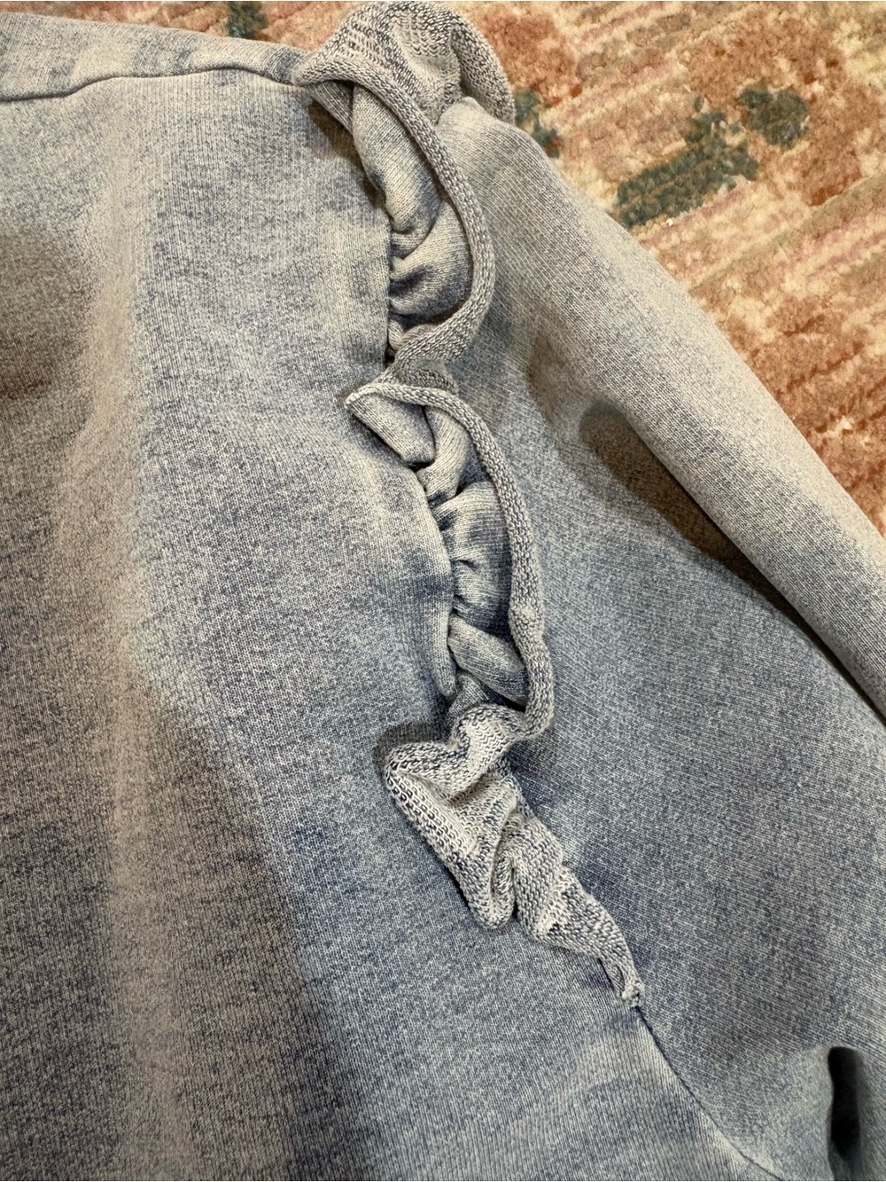 Generation Love Washed Blue Ruffle-Shoulder Sweatshirt - Picture 4 of 7